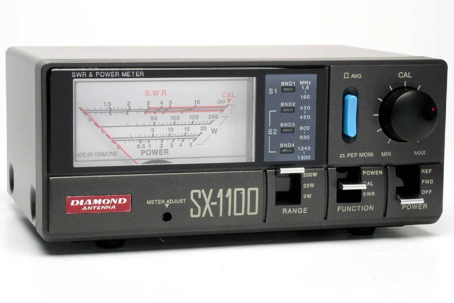 Diamond SX1100 Quad-Band SWR Power Meter 1.8-160,430-450,800-930,1240-1300 MHz