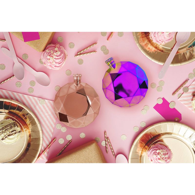 6oz Round Gem Flask Drinkware Set Iridescent