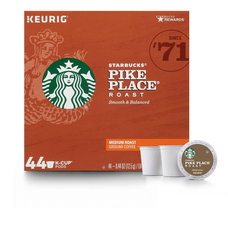 Starbucks Pike Place Medium Dark Roast Coffee - Keurig K-Cup Pods - 44ct