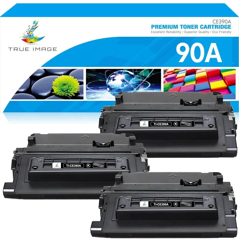 TRUE IMAGE Compatible Toner Cartridge Replacement for HP 90A CE390A 90X CE390X HP Laserjet Enterprise 600 M602 M601 M603 M4555 M602dn M602n M602x M603dn M603n M4555f M4555h (Black, 3-Pack)