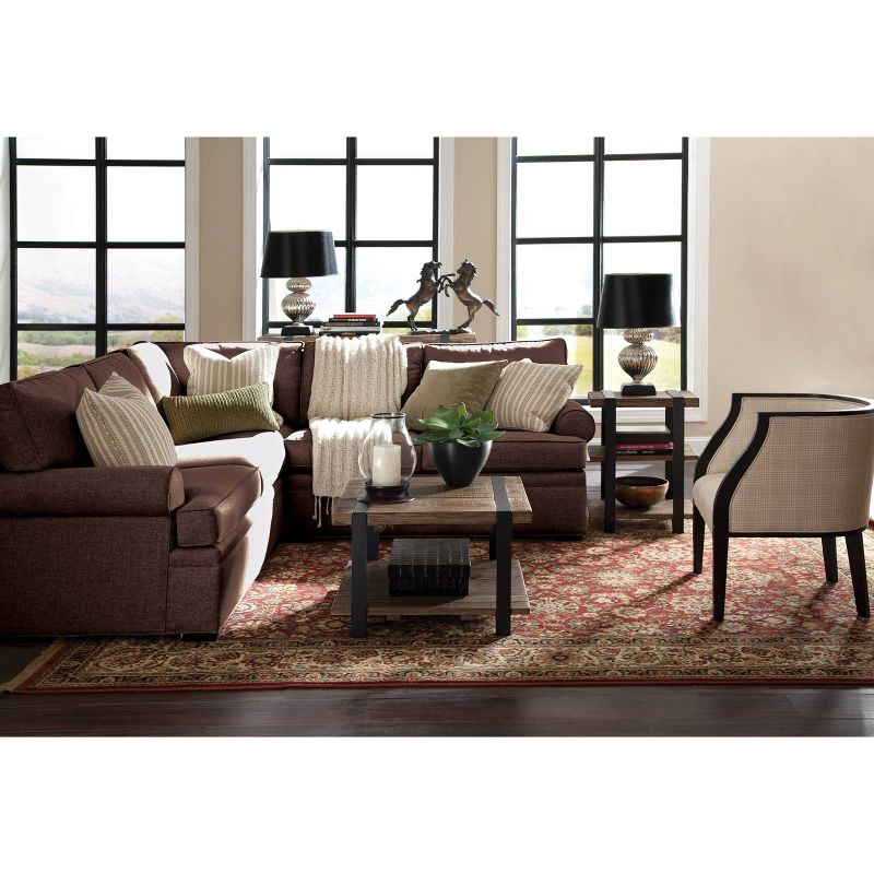 20" Modesto 2 Shelf Solid Wood and Metal End Table Reclaimed Wood Brown - Alaterre Furniture