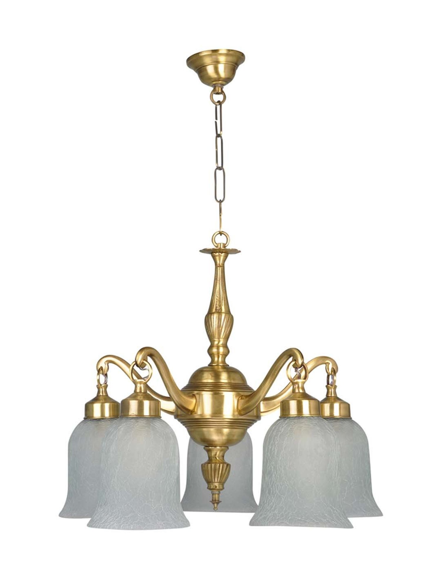 Fos Lighting Golden Classic Down Facing 5 Light Brass Chandelier - Set of 1