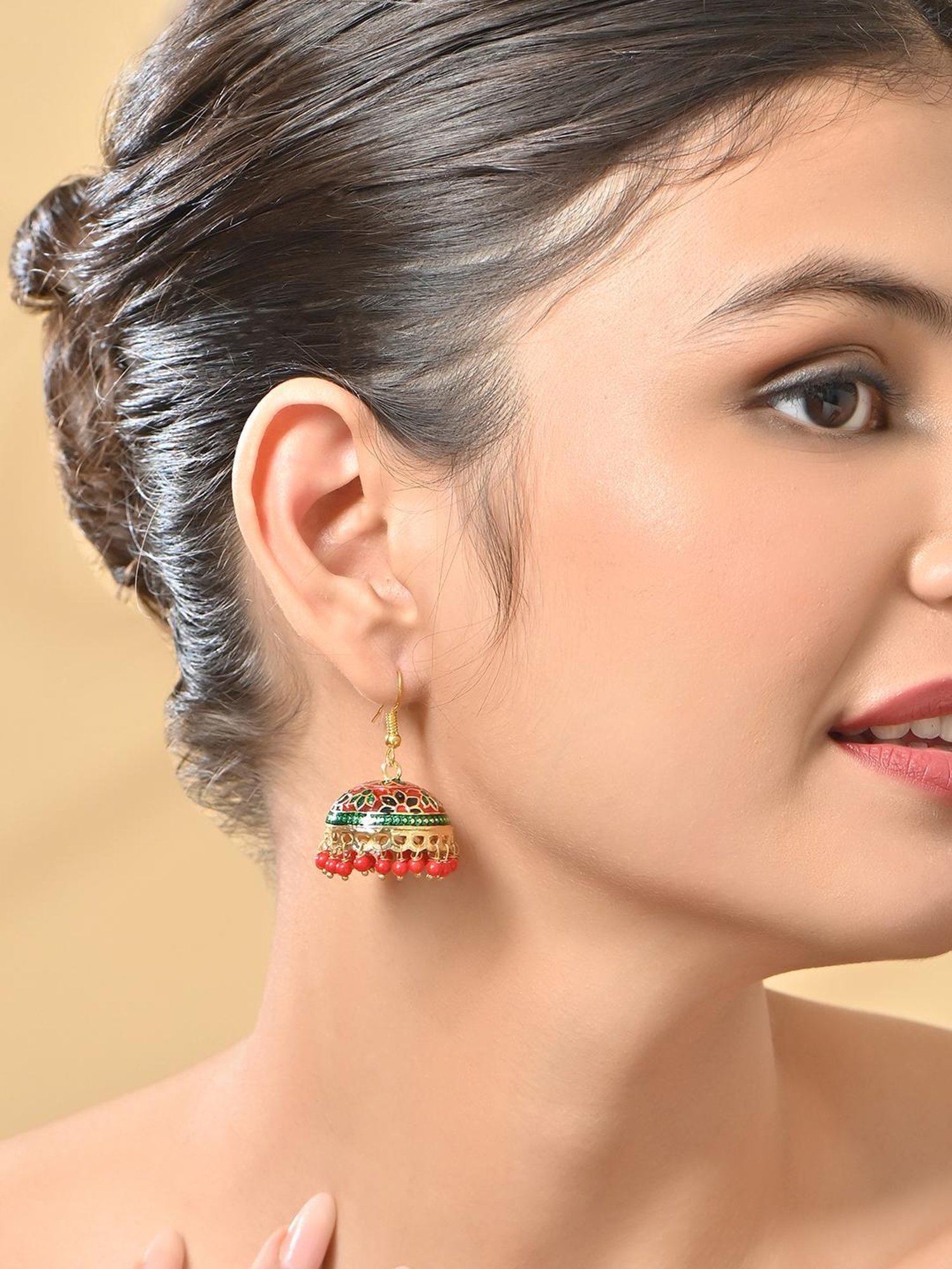 Fida Gold Plated Multicolor Jhumki Earrings for Women