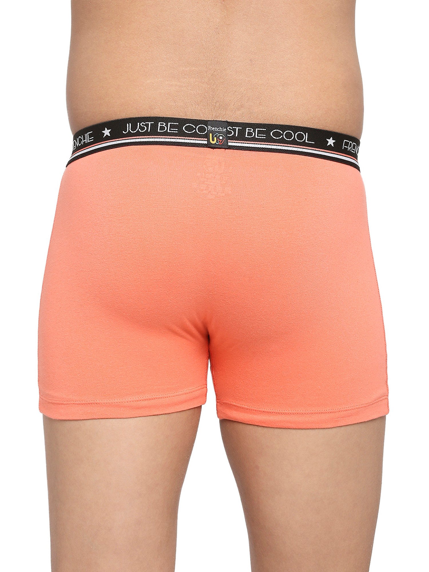 Frenchie Kids Peach & Grey Solid Trunks (Pack Of 2)