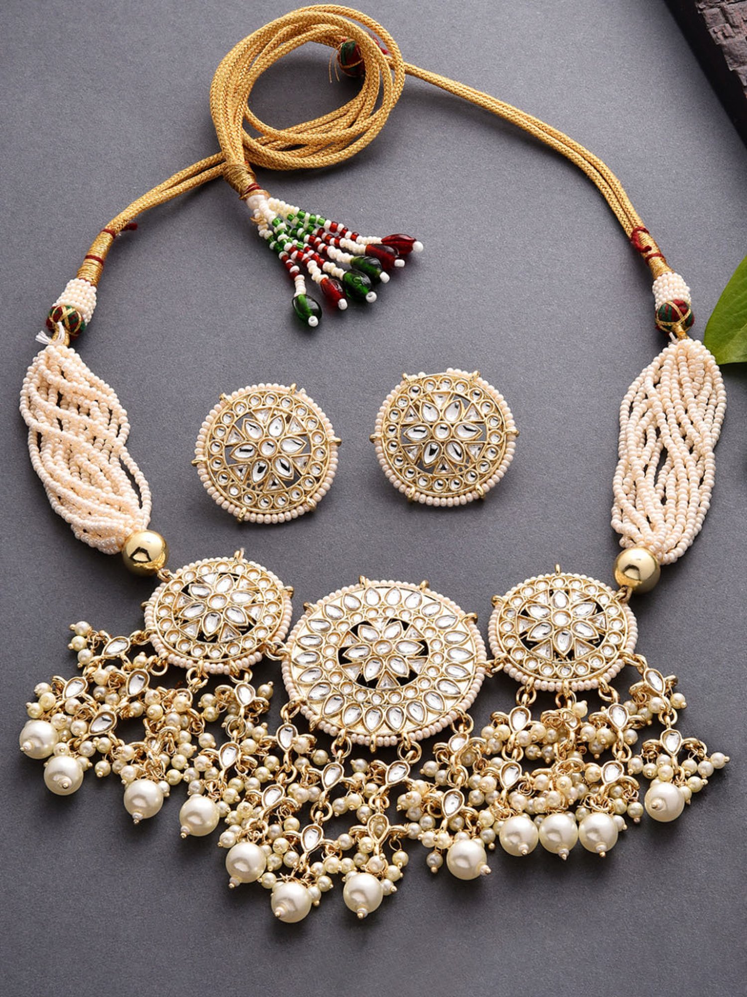 Fida Handmade Bridal Ethnic White Jewellery Set