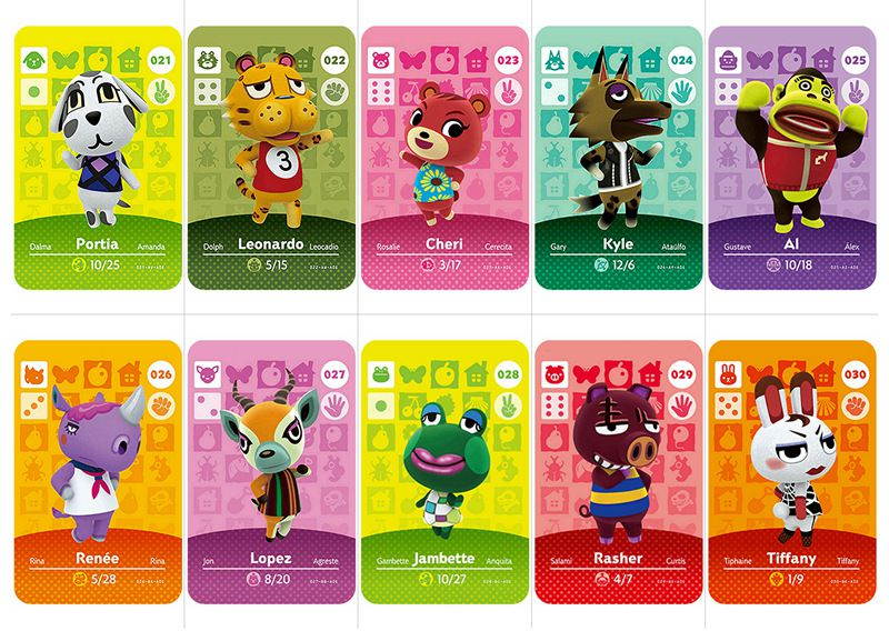 Series 1(001-100) Animal Crossing Game Villager Amiibo Card for Nintendo Switch