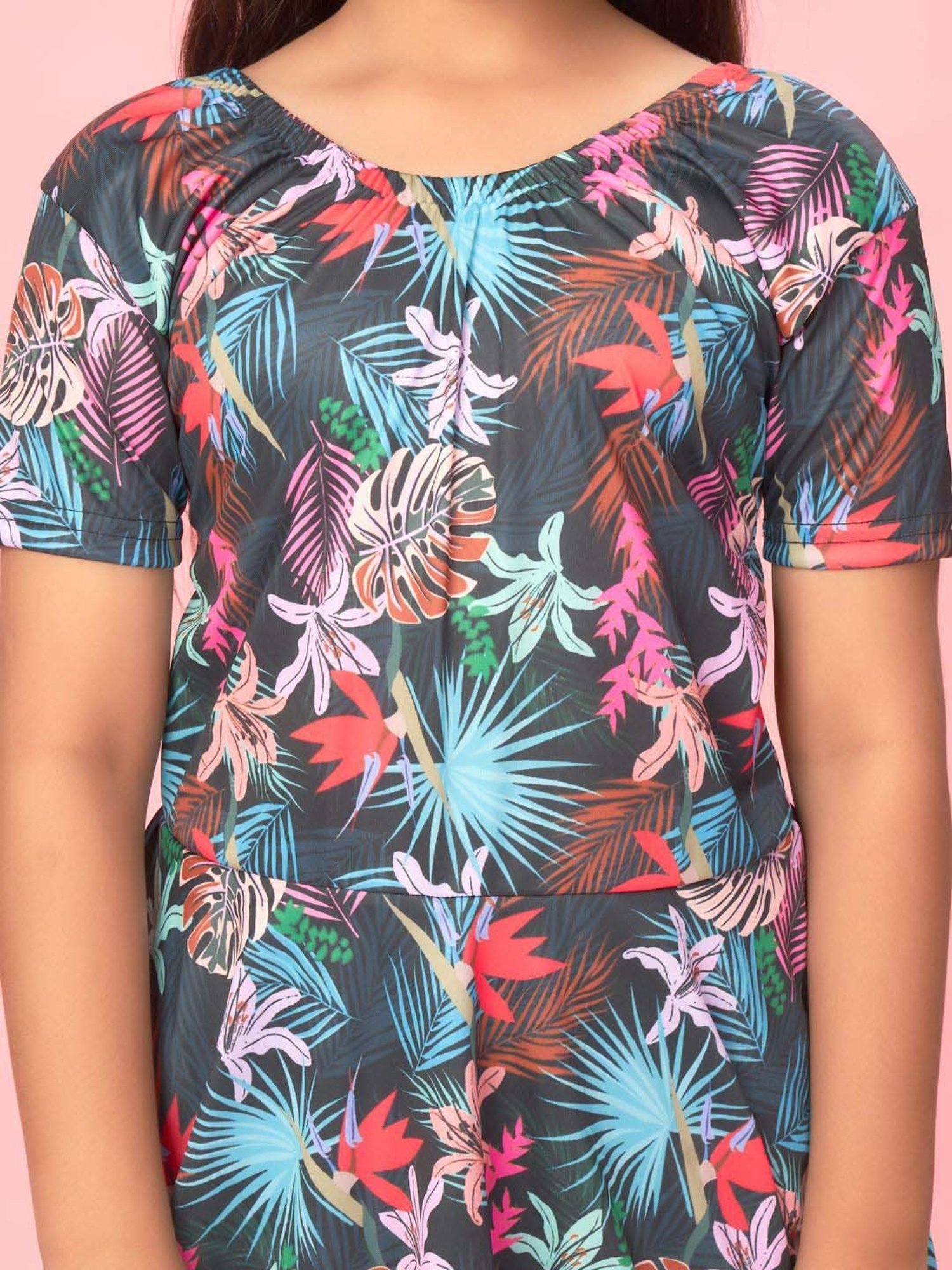 Aarika Kids Multicolor Printed Swim Suit