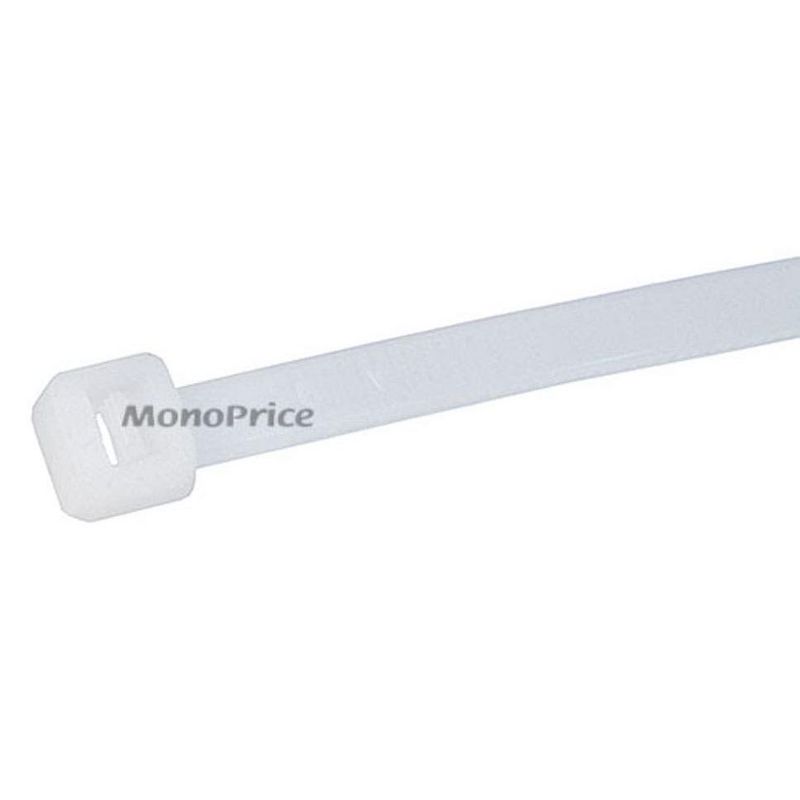 Monoprice 4-inch Cable Tie, 100pcs/Pack, 18 lbs Max Weight - White