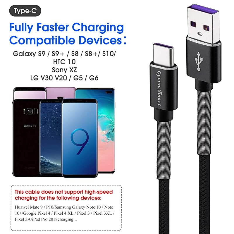 Compatible with Samsung Galaxy S10 S9 S8 Plus Charger3A Fast Charging3 Pack TPE USB C Cable 6ftUSB A to Type C Replacement for Samsung A10A20A51Note 98LG V50 V40 G8 G7 ThinqMoto Z