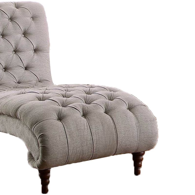 Pease Contemporary Faux Leather Upholstered Crystal Button Tufted Chaise Lounge White - Baxton Studio