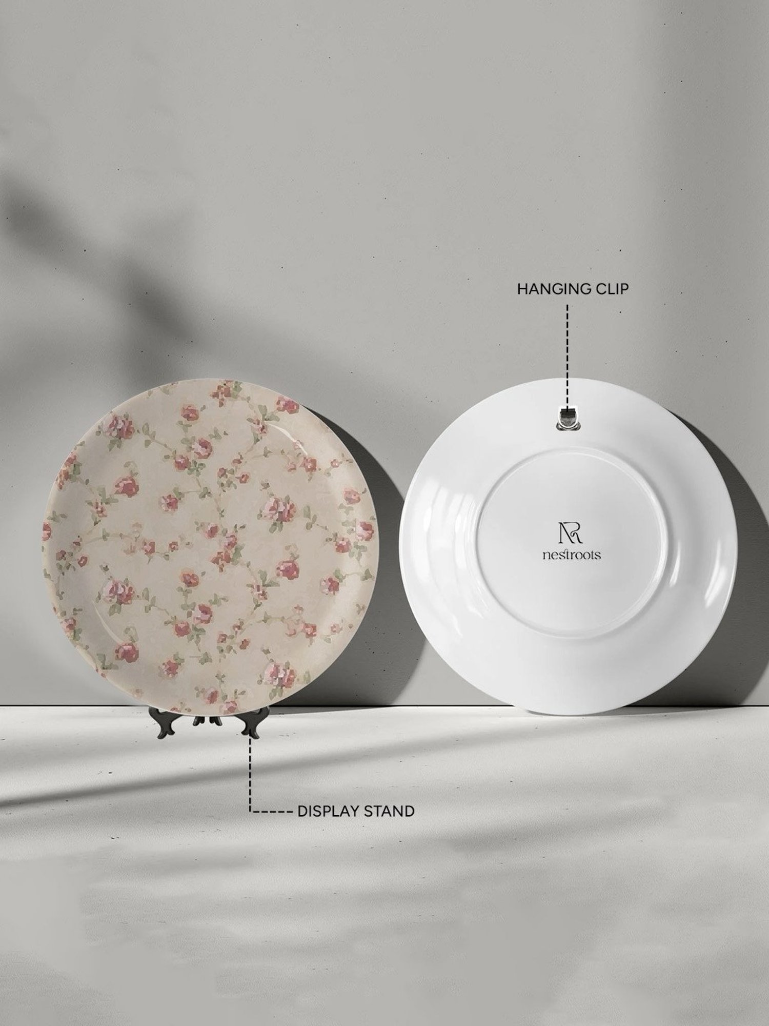 Nestroots English Dainty Flower Multicolor Porcelain Wall Plate