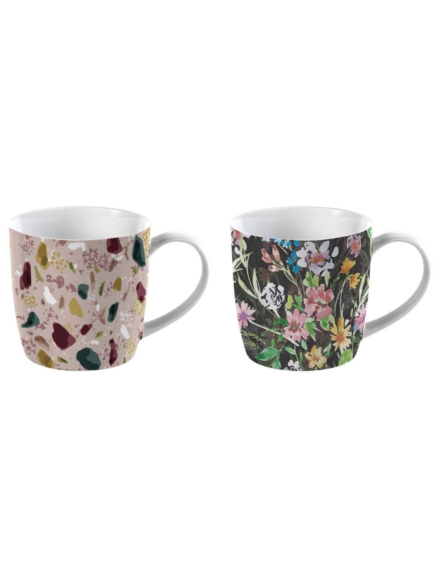 KitchenCraft Multicolor Ceramic Barrel Mug (0.425 L) - Set of 4