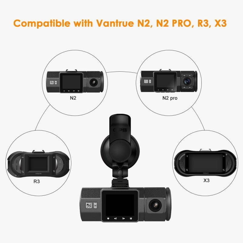 Vantrue N2/N2 Pro R3/X3 Dash Cam Mini USB Port Car Suction Cup Mount with GPS Receiver Module(for Windows and Mac)