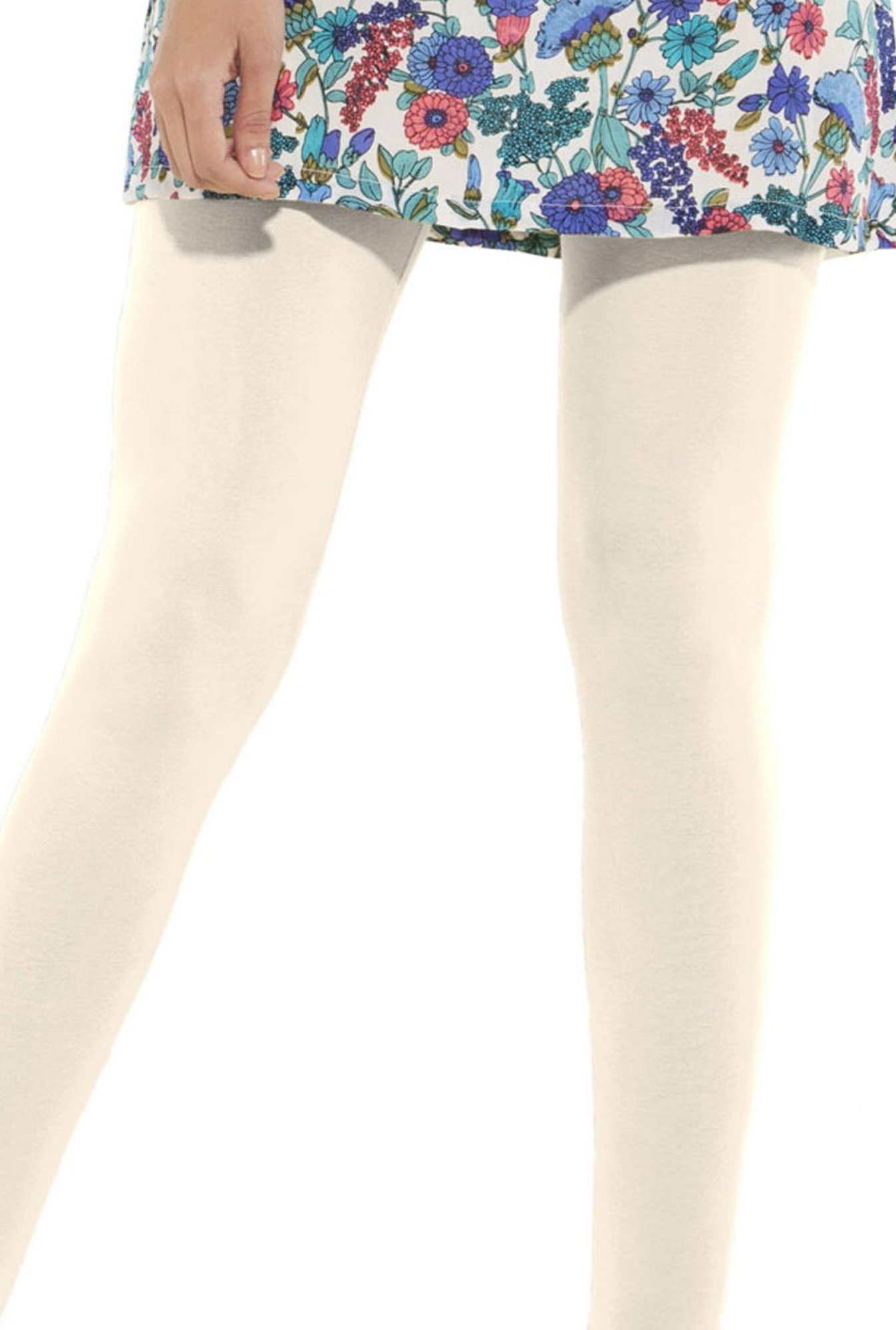 Go Colors Cream Skinny Fit Churidar