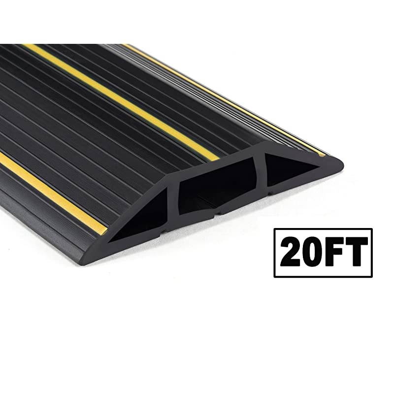 overfloor CordCable Protector 3 Cord Channels Fastening Wire Organizer Easy to Install Black