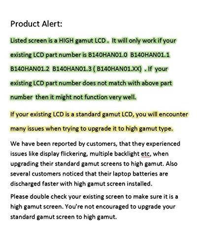 Acer B140HAN01.1 14.0" LCD LED Screen Display IPS