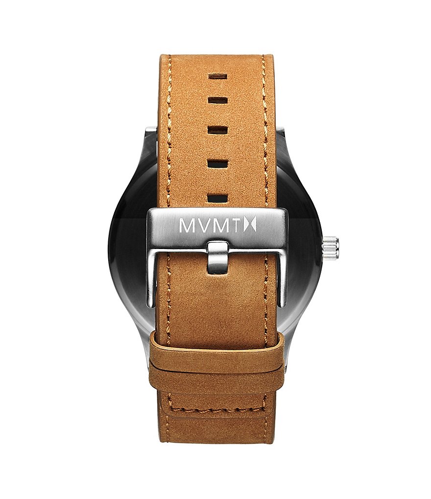 MVMT Men's Classic Collection Tan Quartz Analog Leather Strap Watch