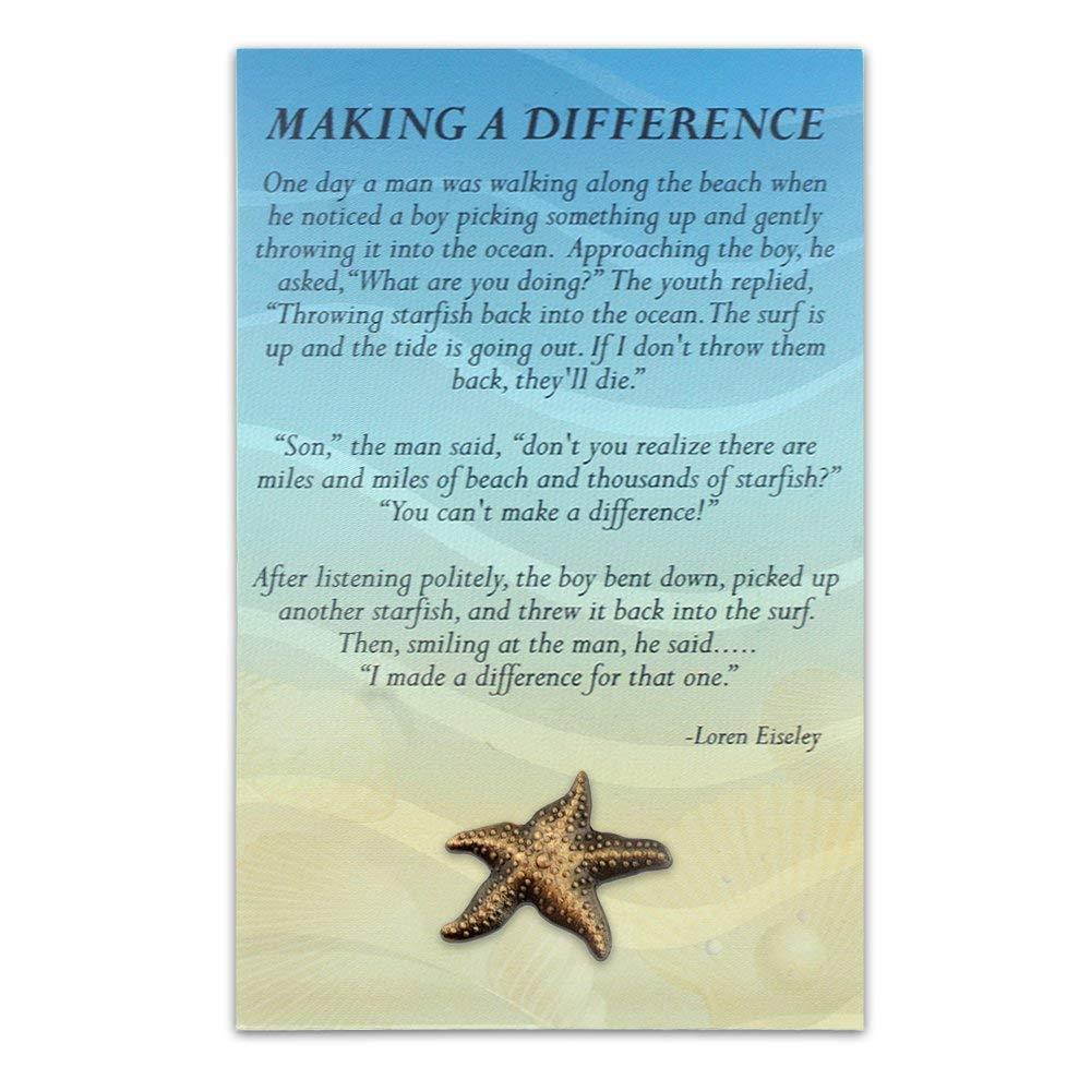 PinMart Starfish Lapel Pin on Starfish Story Card Make A Difference Gift