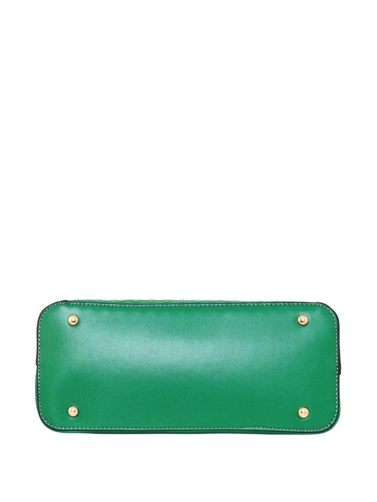 Esbeda Green & Black PU Quilted Handbag