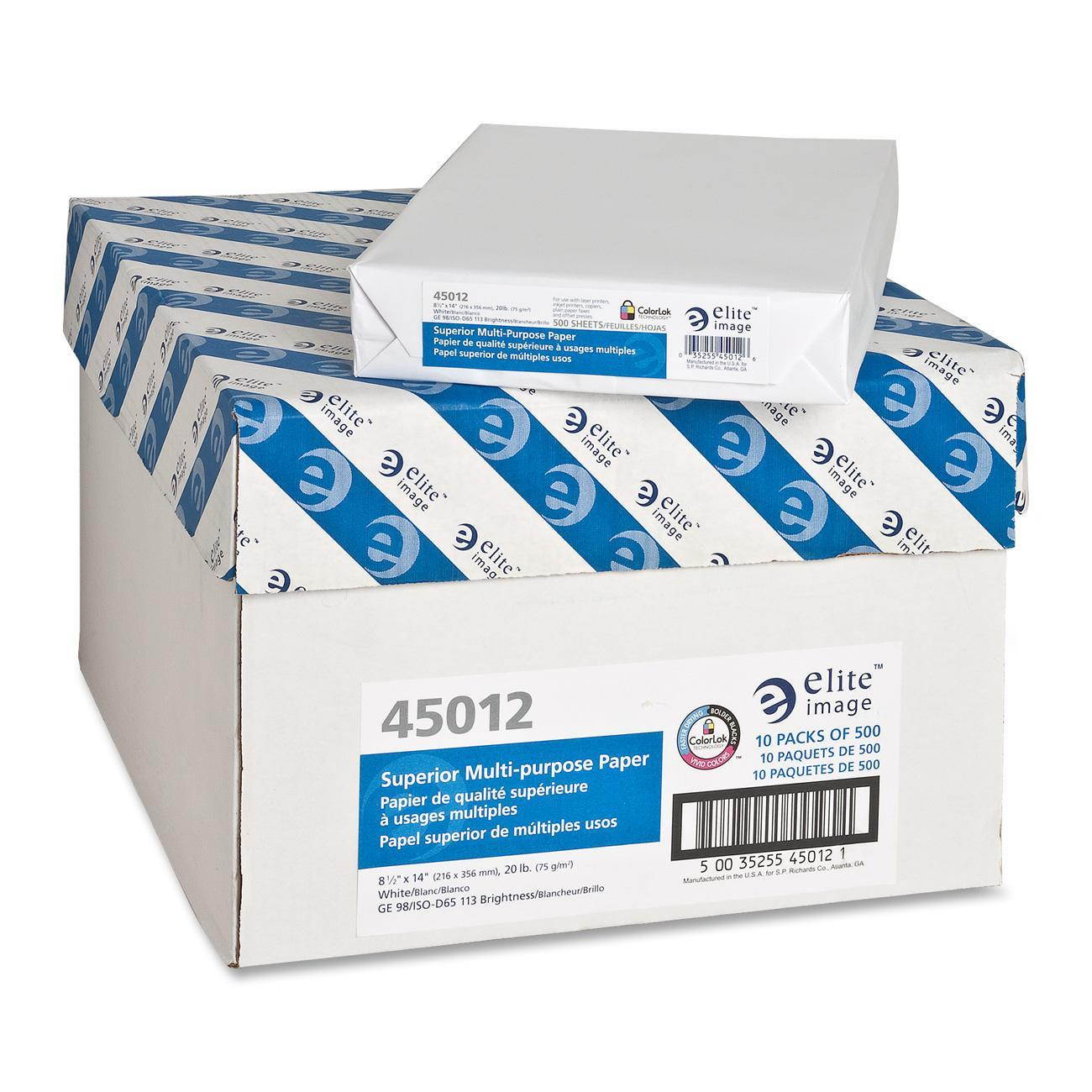 Elite Multipurpose Paper 98 GE/112 ISO 20Ib. 8-1/2"x14" 10/CT WE 45012