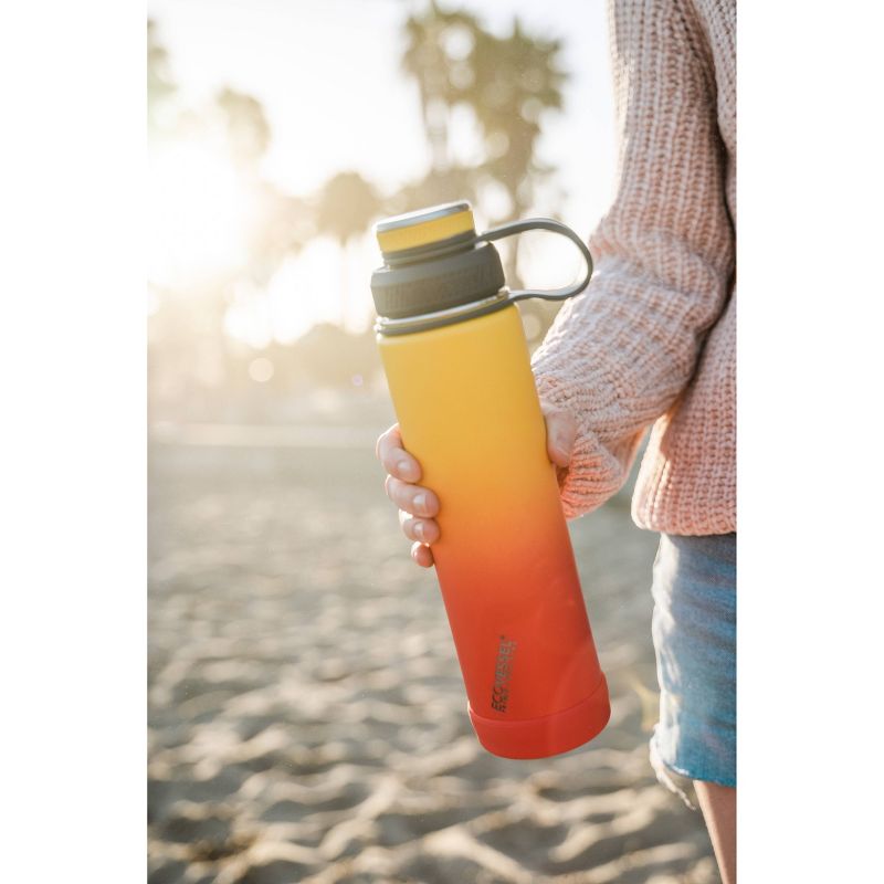 EcoVessel 24oz  Insulated Stainless Steel Water Bottle with Dual Opening Lid - Orange  Ombre