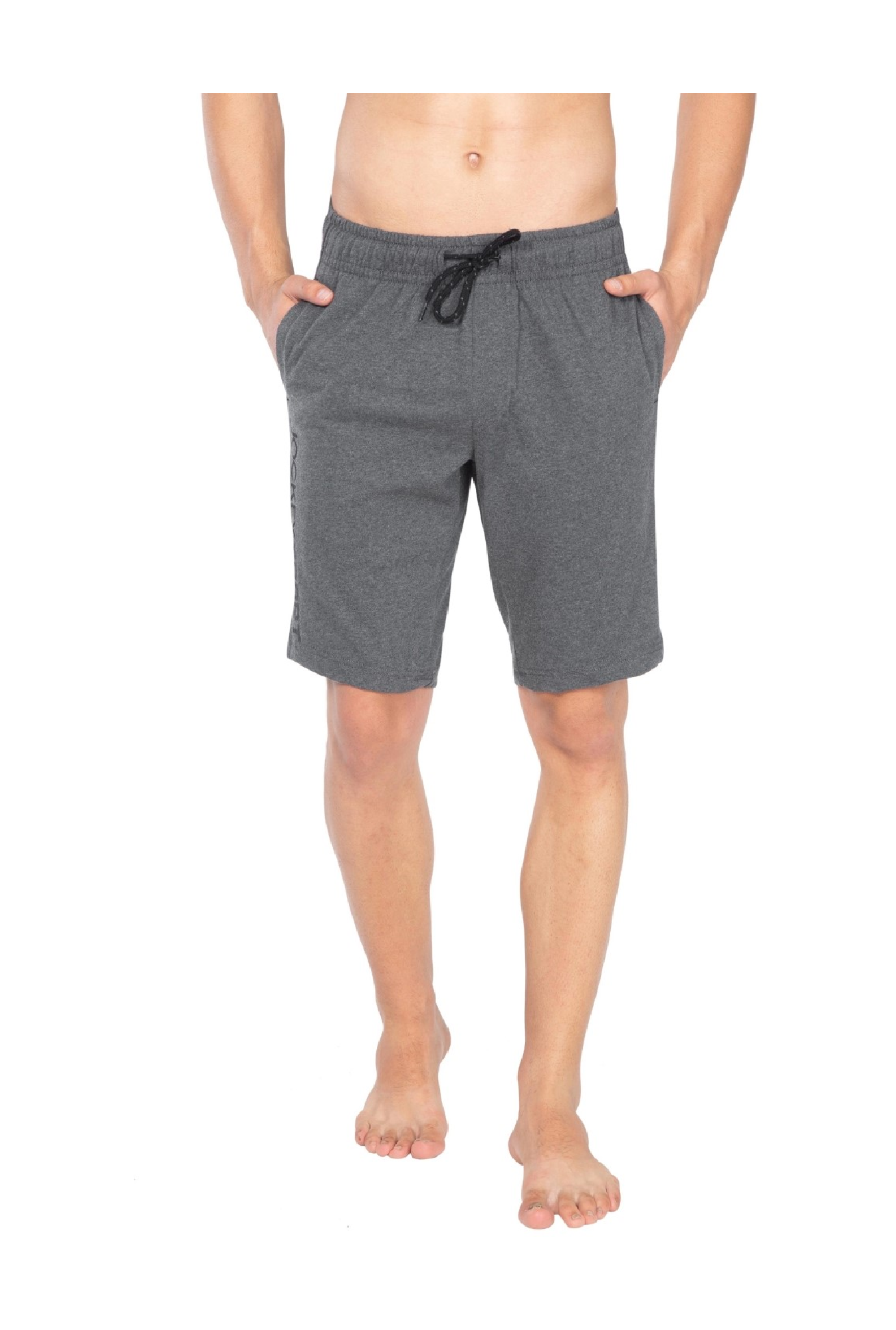 Jockey AM12 Grey Super Combed Cotton Shorts with Side Pocket