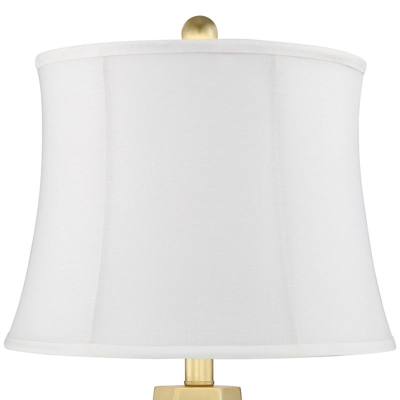 360 Lighting Julie Tapered Column Cream Shade Table Lamps Set of 2