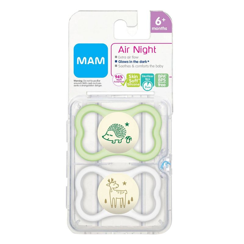 MAM Air Night 2pk Pacifier Unisex - 6+Months