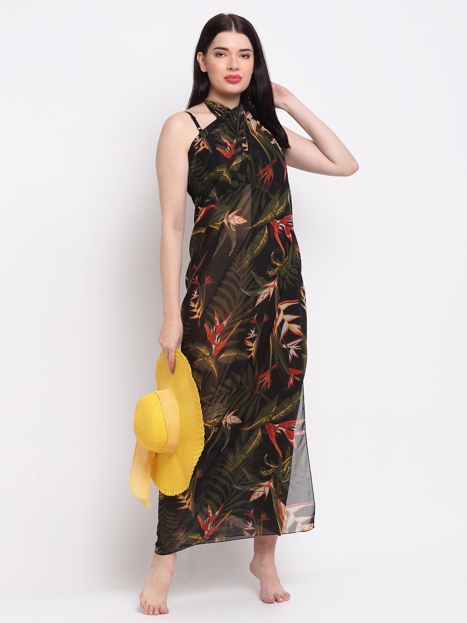 Erotissch Black Printed Sarong