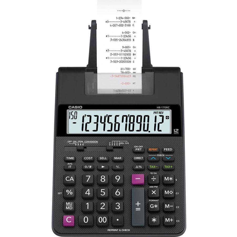 Casio Printing Calculator 6-1/2"Wx11-5/8"Lx2-9/16"H Black HR170RC