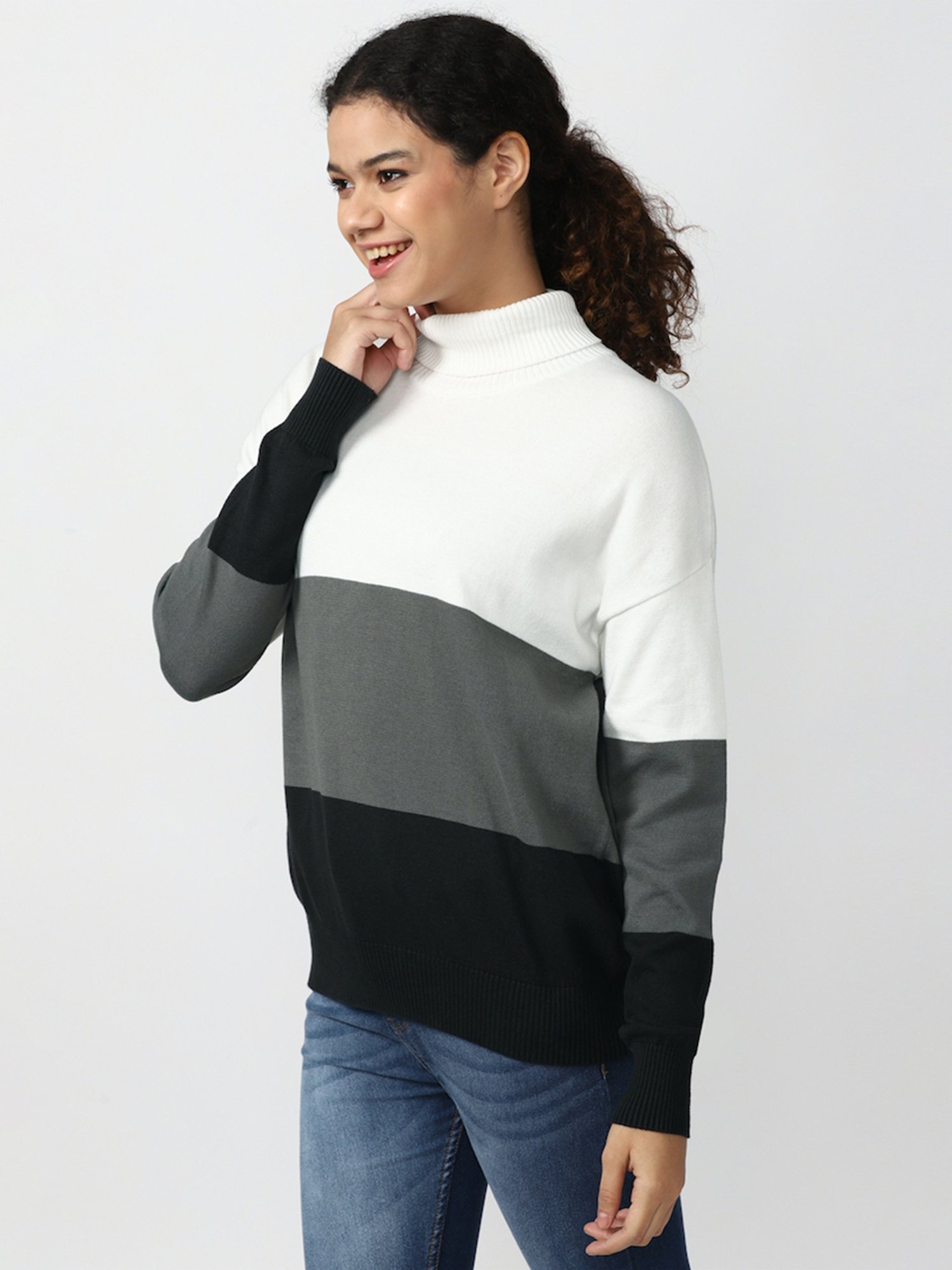 Forever 21 Multicolor Cotton Color-Block Sweater