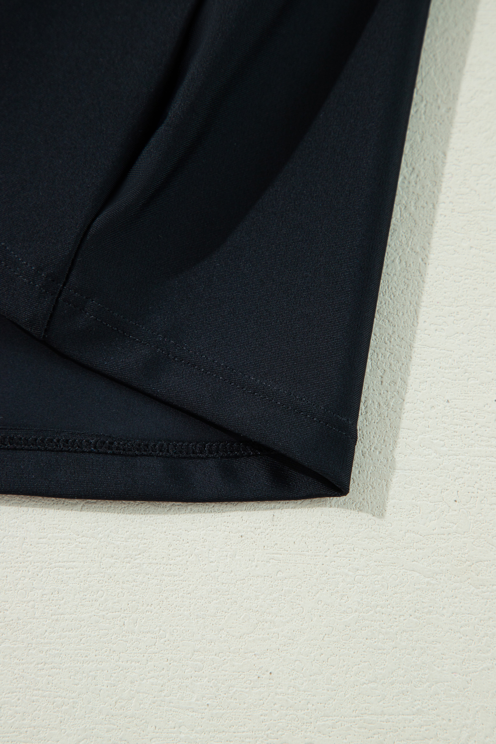 Black Plain Crossover Bikini Tank and Skort Swimwear