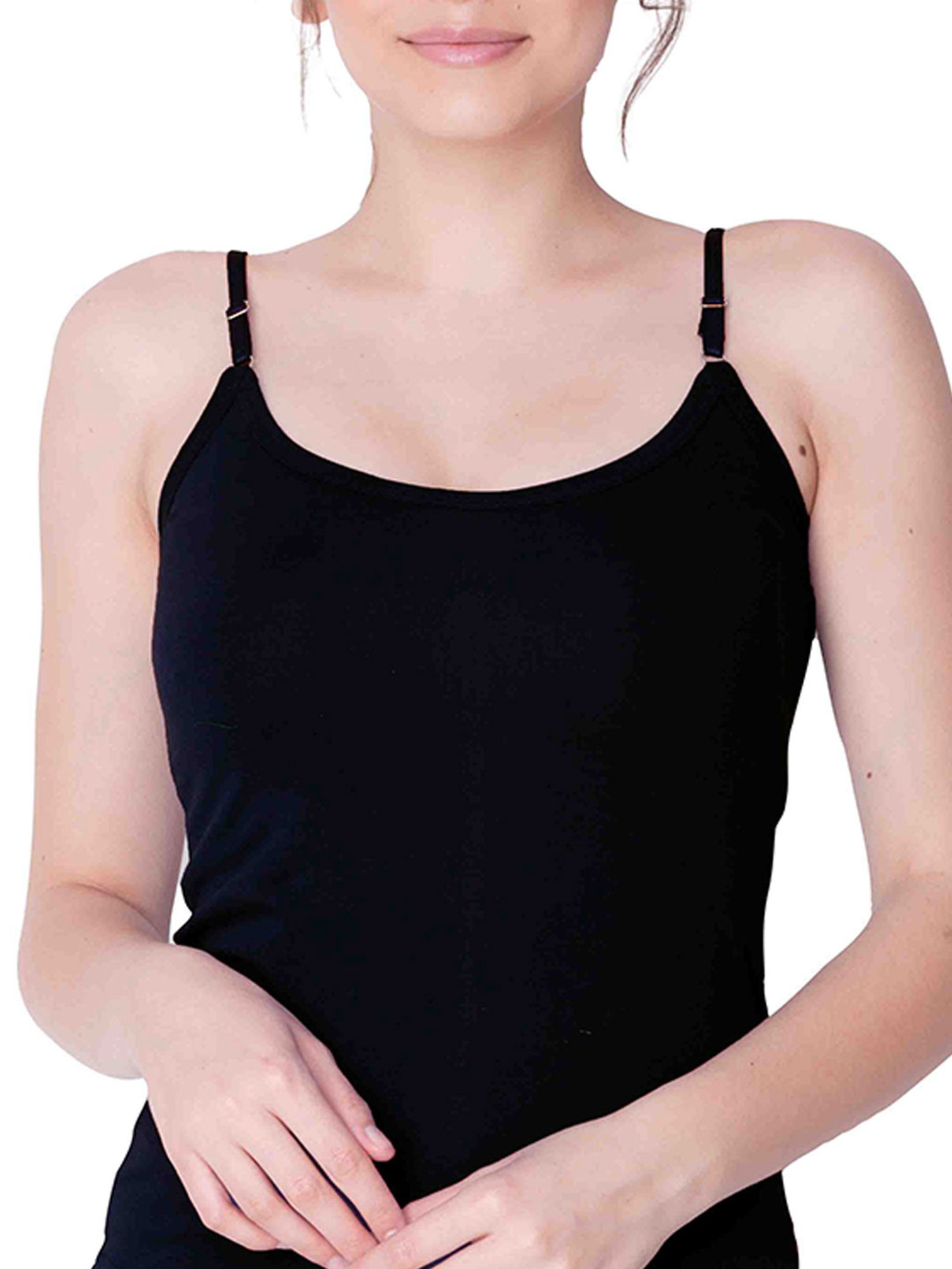 Dollar Missy Black Cotton Camisole (Pack of 5)