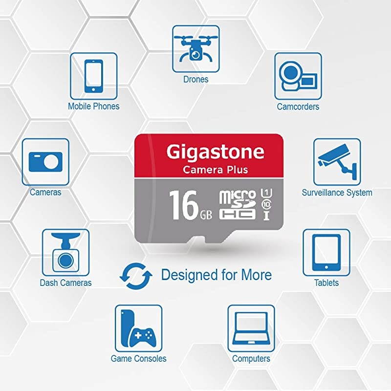 16GB 5Pack Micro SD Card Camera Plus 85MBs Full HD Video U1 C10 Class 10 Micro SDHC UHSI Memory Card with MicroSD to SD adapter