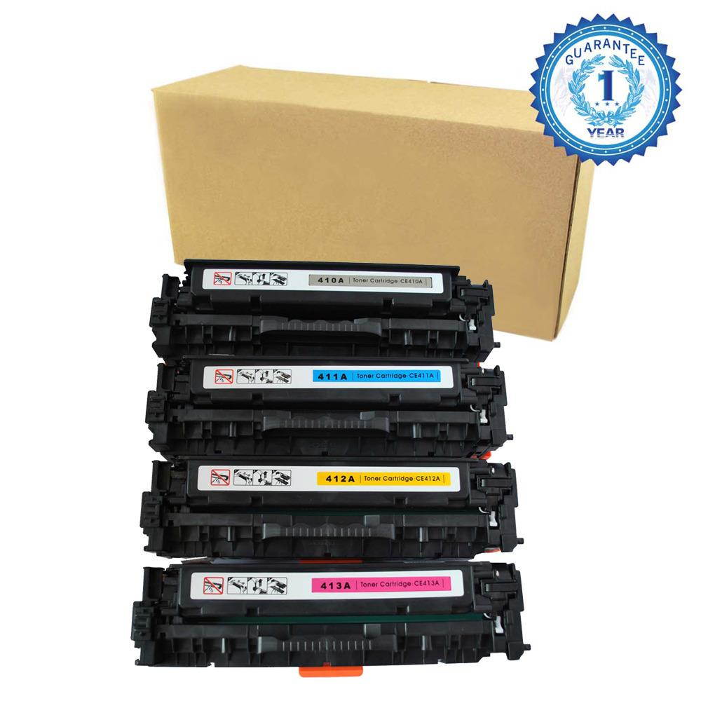 4PK CE410A CE411A CE412A CE413A Black Cyan Yellow Magenta Color Toner Cartridge for HP 305A 305X CE410A HP Printer LaserJet Enterprise 300 400 color M351 M375nw M451nw M451dn M451dw M475dn M475dw