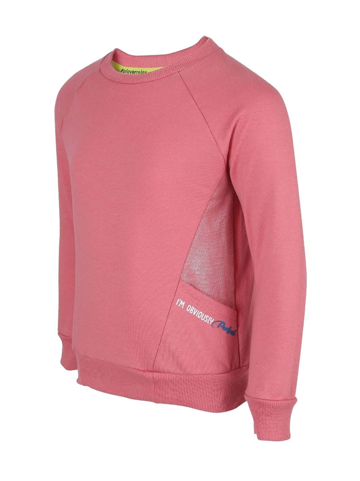 Jockey Kids Pink Cotton Regular Fit Sweatshirt