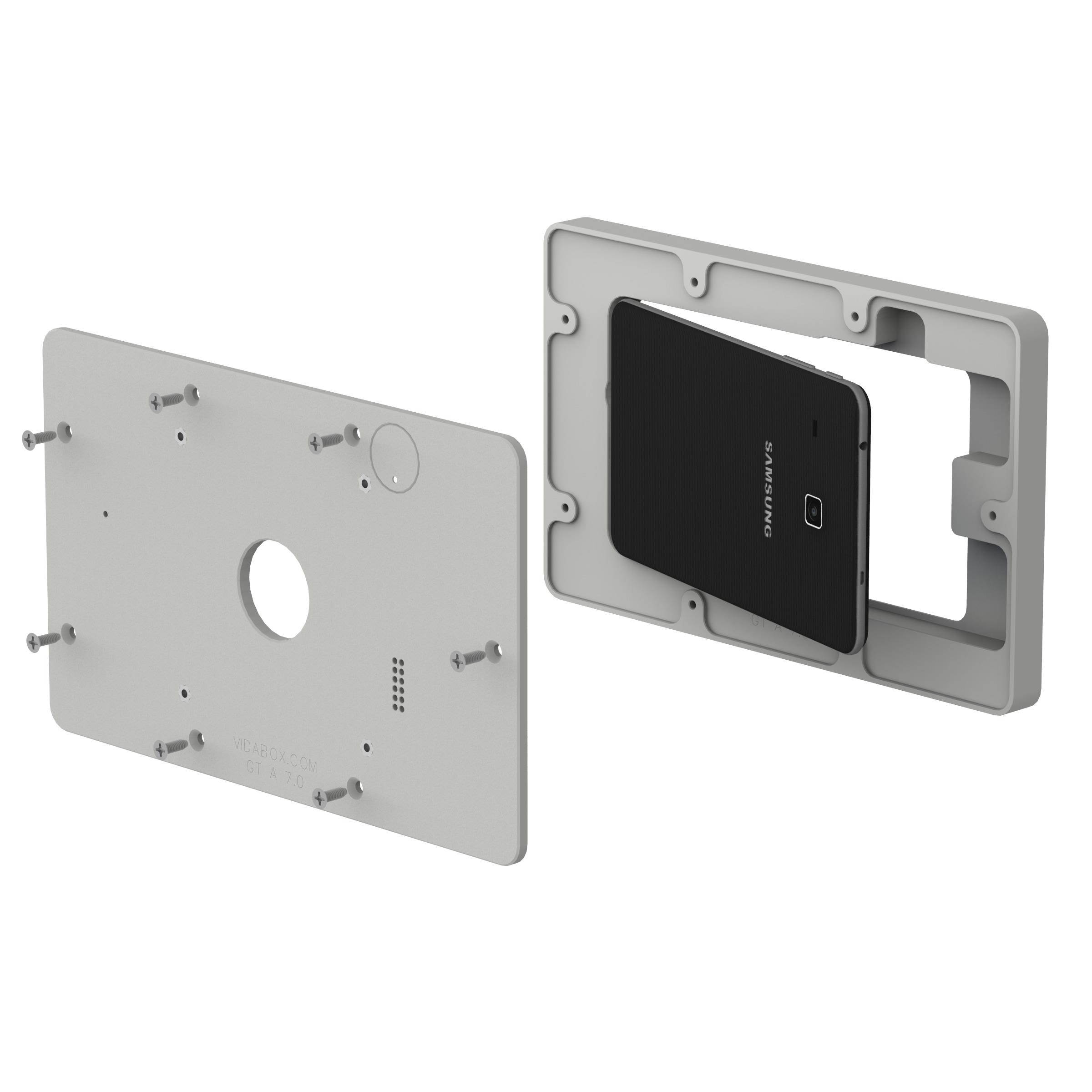 VidaMount Light Grey VESA Enclosure compatible with Samsung Galaxy Tab A 7.0