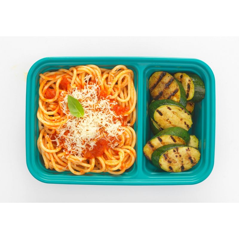 GoodCook Meal Prep 2 Compartment Large Rectangle Dark Teal Containers + Lids - 10ct