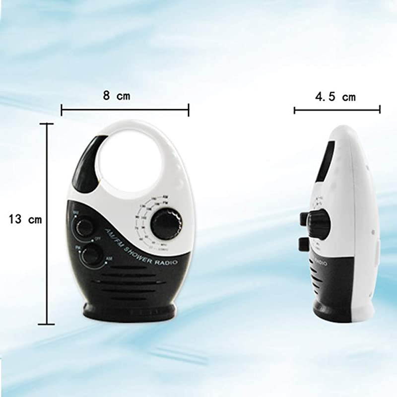 Radio Top Handle Insert Card Music Hanging Mini Battery Powered AM FM Portable Waterproof Speaker Bathroom Button Adjustable Volume