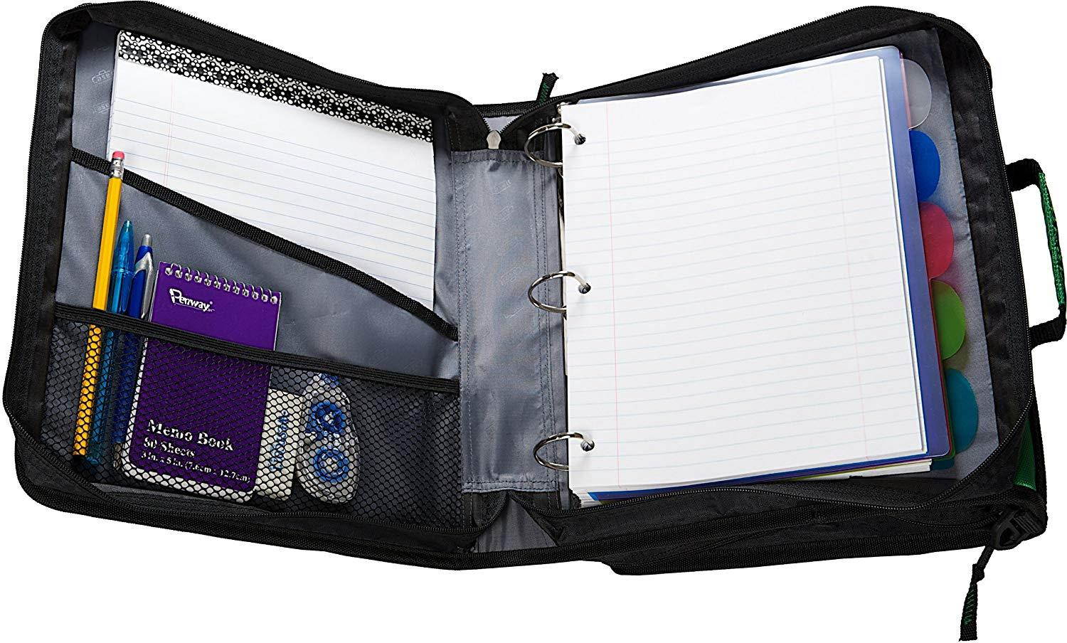 Case-it Z-Binder Two-in-One 1.5-Inch D-Ring Zipper Binders, Purple, Z-176-PUR