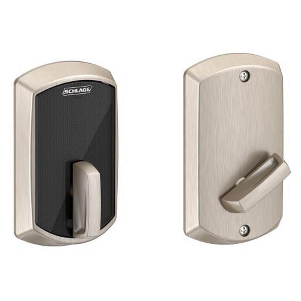 Schlage BE467-GRW Greenwich Touchscreen Deadbolt with Control Smart Technology, Satin Nickel