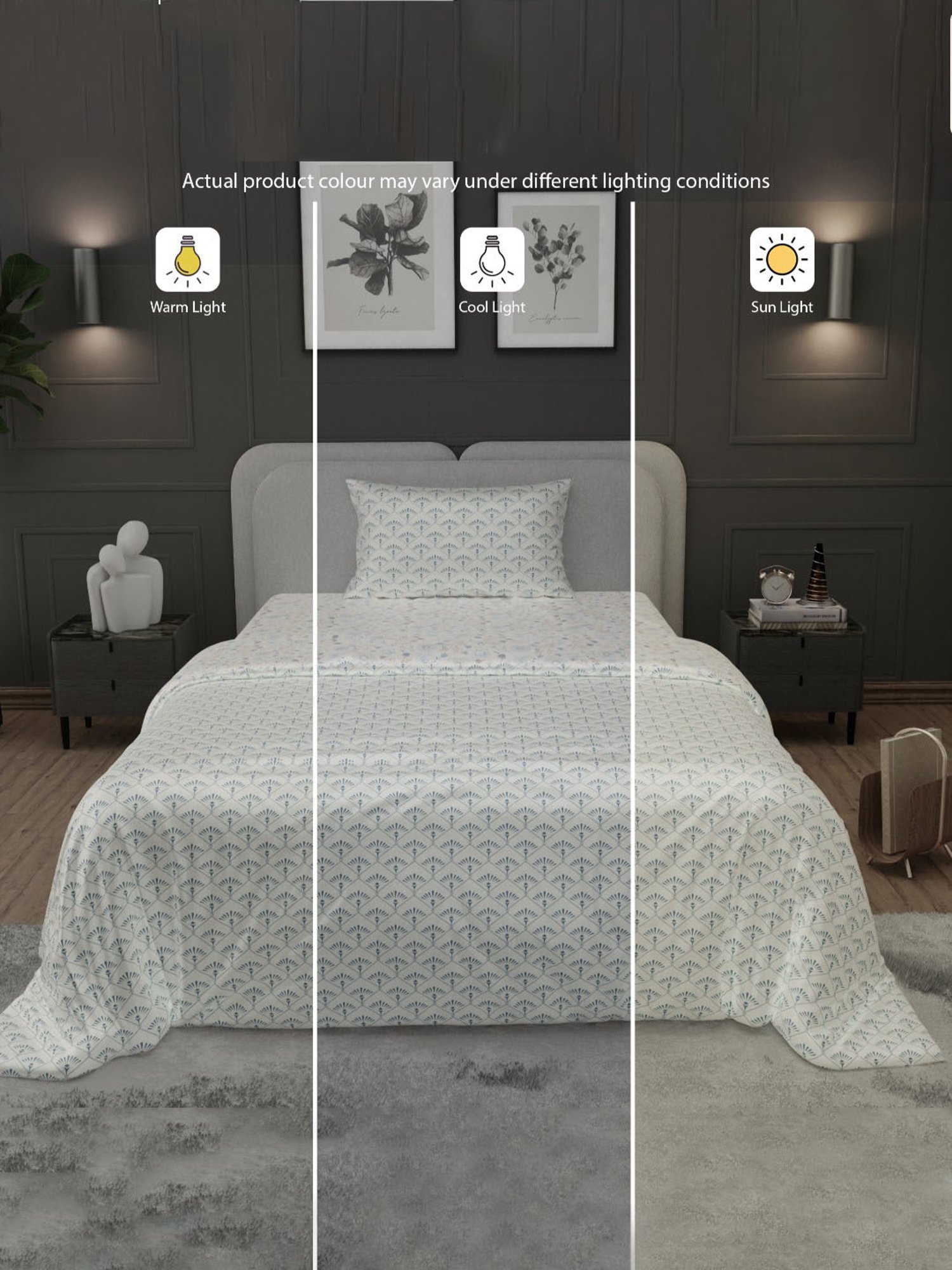 Stoa Paris Elegance Off White Polyester 300 TC Single Comforter