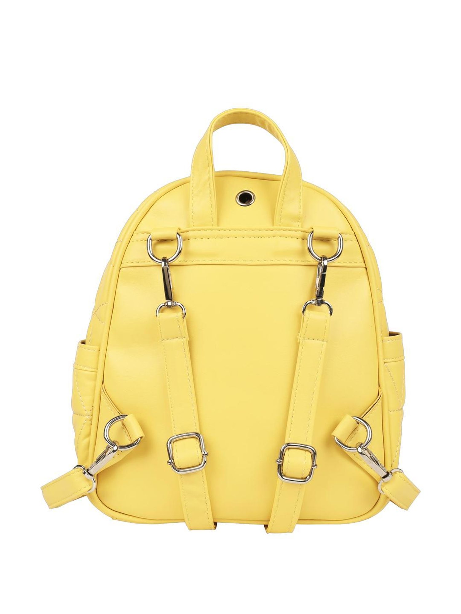 Angeline Yellow PU Medium Backpack