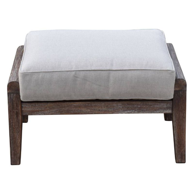 Newbury Premium Grade A Teak Wood Patio Ottoman White - Modway