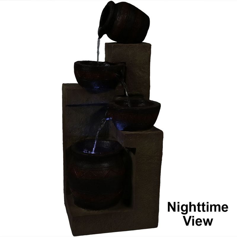 Chatsworth Two Tier Solar On Demand Fountain with Weathered Stone - Smart Solar