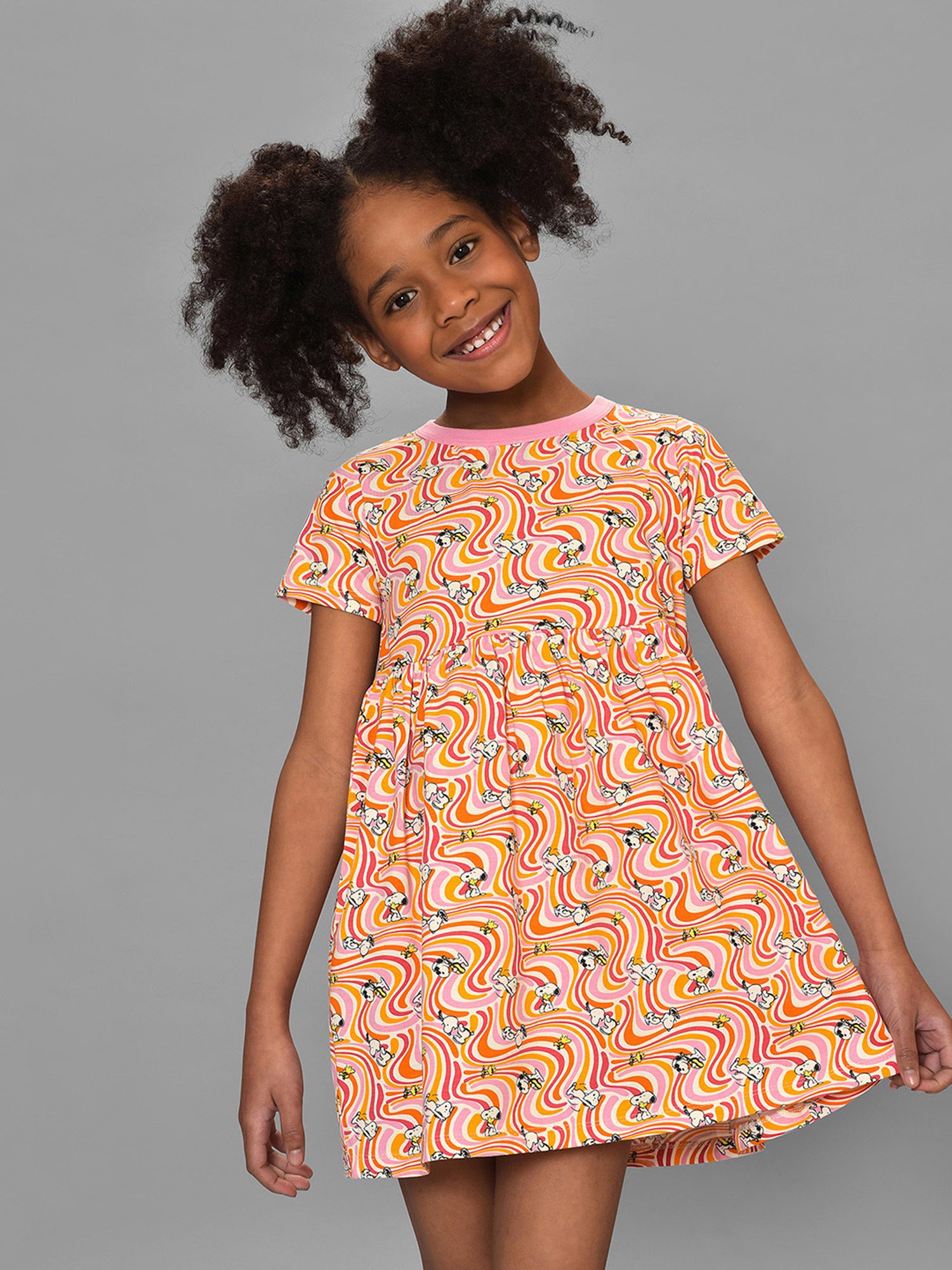 MiArcus Kids Pink Printed Dress
