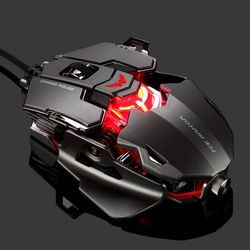 Mechanical Mouse 5-speed DPI GT650 1.8M Wire 10 Buttons Plug And Play For Windows/mac Supports Macro Programmable Gaming Mouse(gray/white)