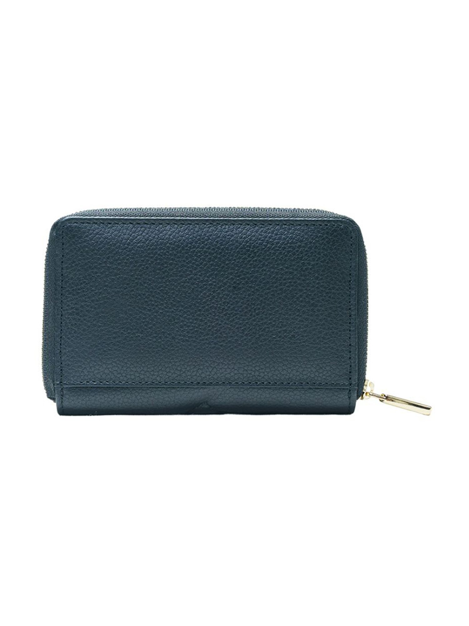 RI2K London Teal Leather Quilted Zip around Wallet