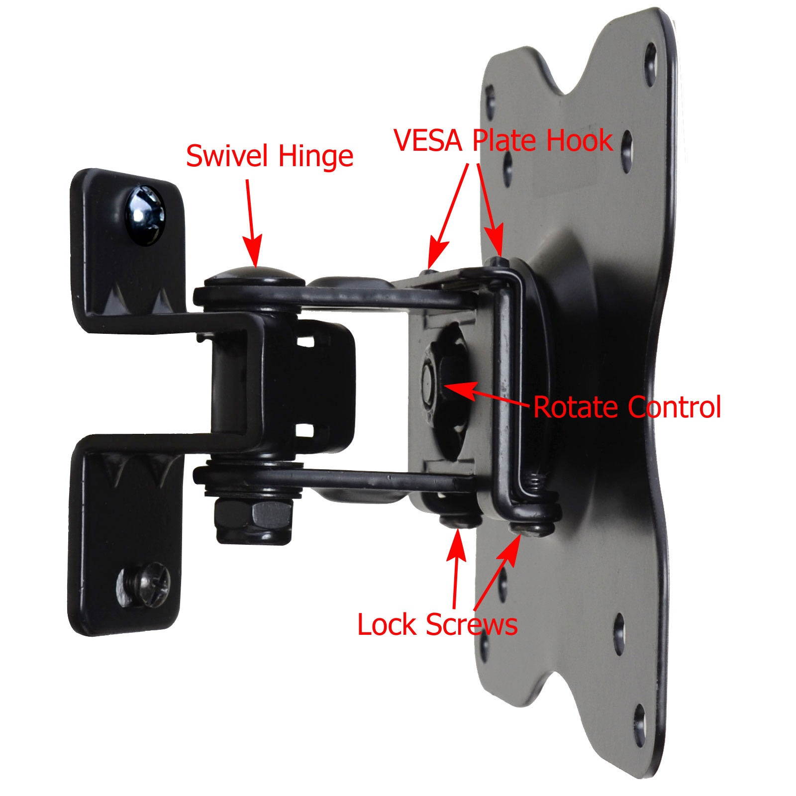 TV Monitor Wall Mount Tilt Swivel for 19 22 23 24 26 27 28 29 32" LED LCD LG Vizio Sony Sharp Sanyo, Some LED up to 42" Flat Panel Screen HDTV BGQ