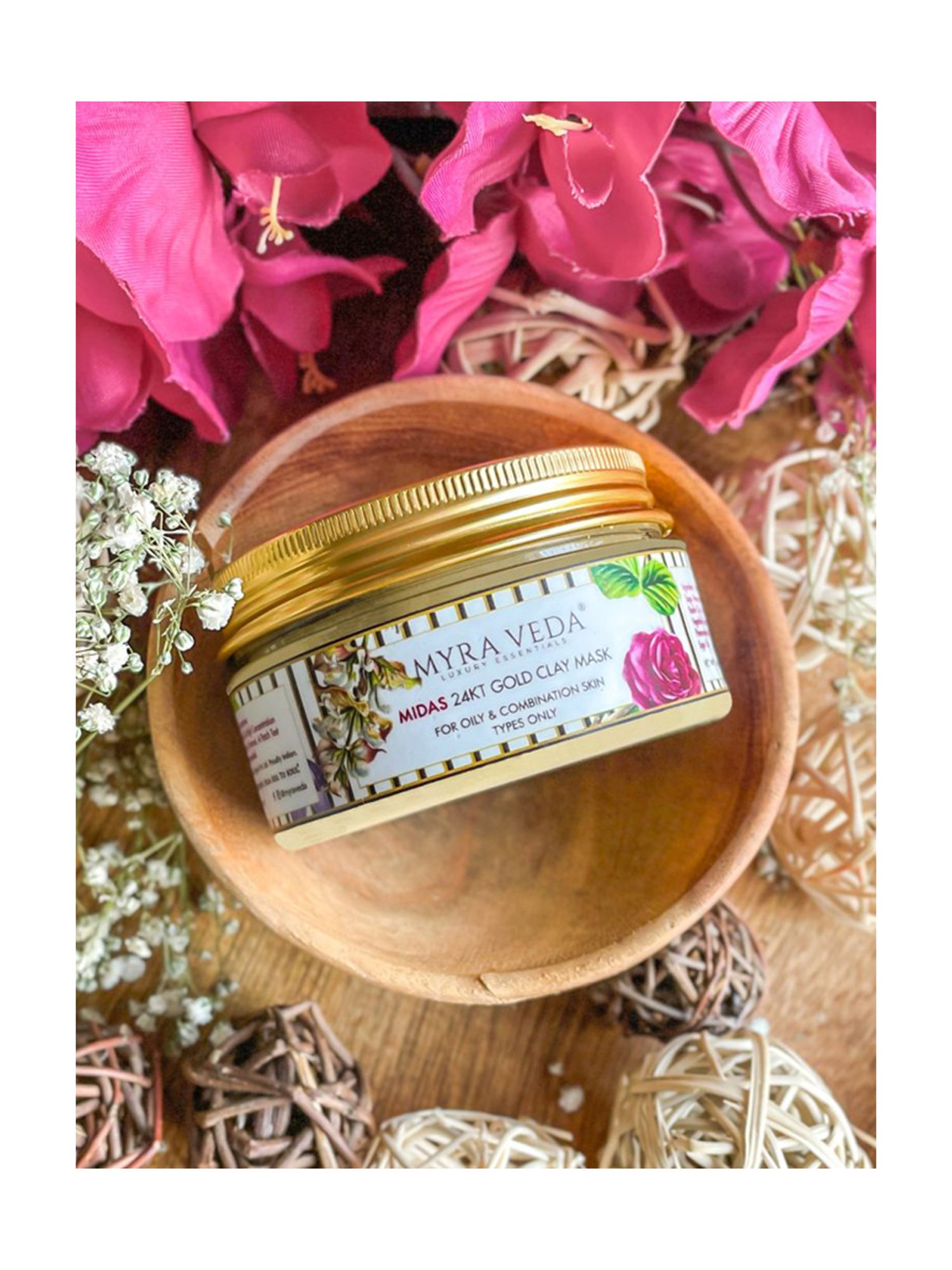 MYRA VEDA LUXURY ESSENTIALS Midas 24KT Gold Clay Mask - 100 gm